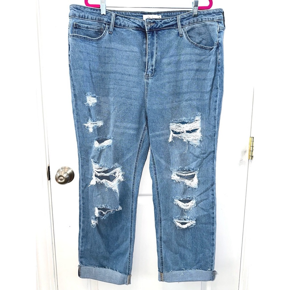 Women’s Plus size Jelly Jeans straight distressed